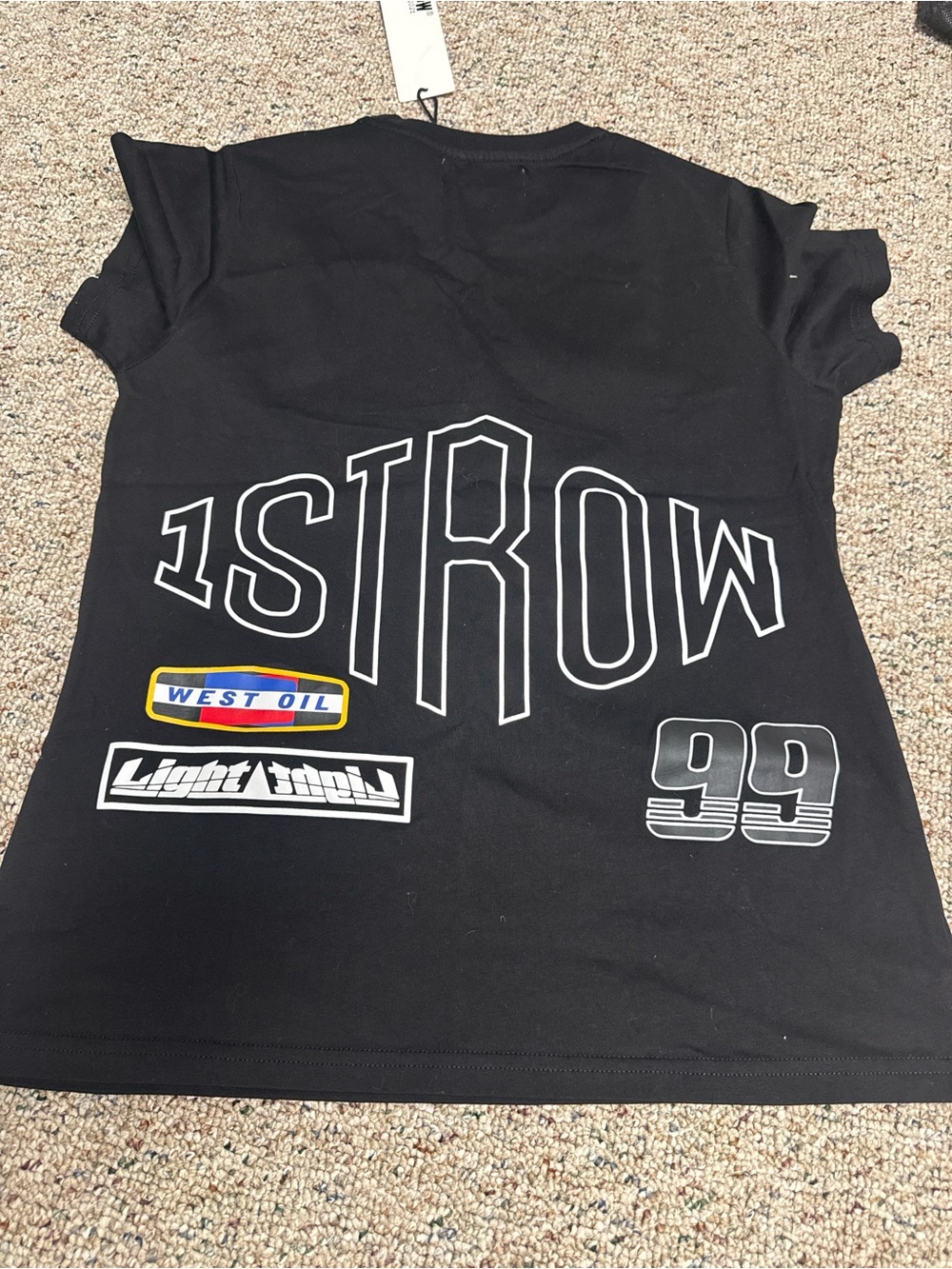 First Row Black Short-Sleeve Racing Patch Graphic Tee - Picture 4 of 4